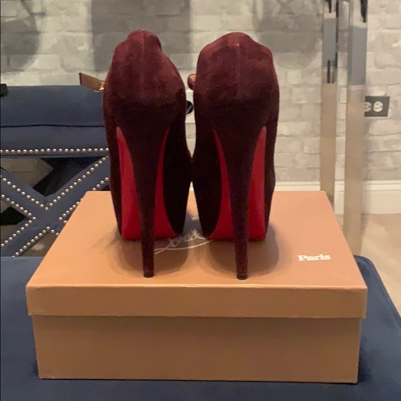 CHRISTIAN LOUBOUTIN Burgundy Daffodile Platforms